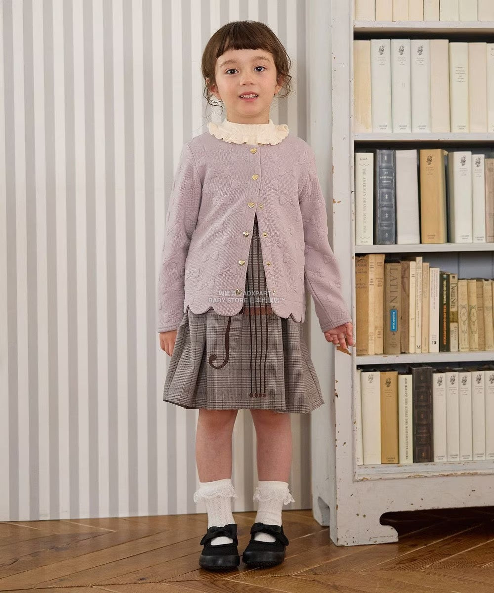 日本童裝 aF#a325 蝴蝶結提花外套 110-160cm 女童款 秋季 OUTERWEAR