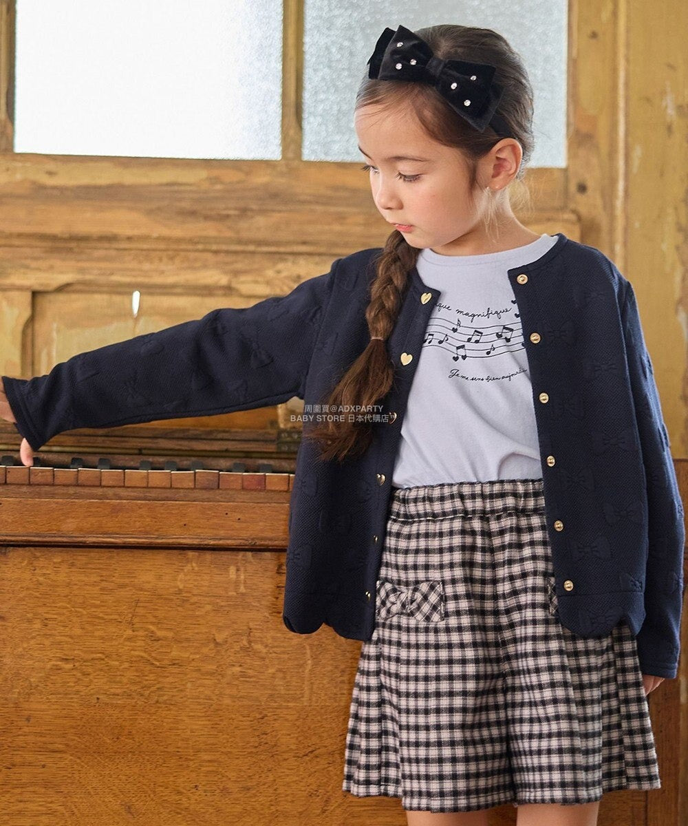 日本童裝 aF#a325 蝴蝶結提花外套 110-160cm 女童款 秋季 OUTERWEAR