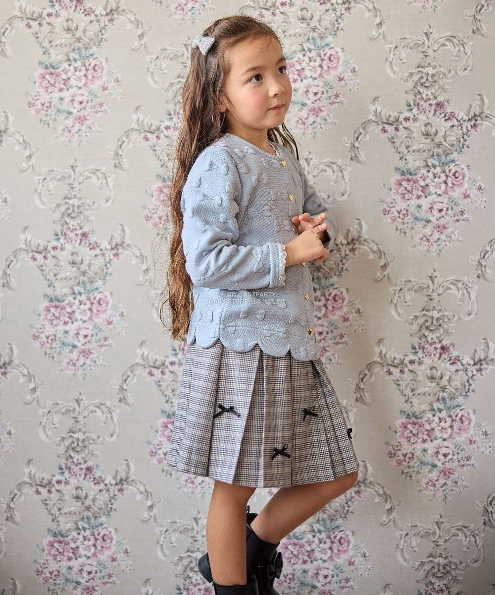 日本童裝 aF#a325 蝴蝶結提花外套 110-160cm 女童款 秋季 OUTERWEAR