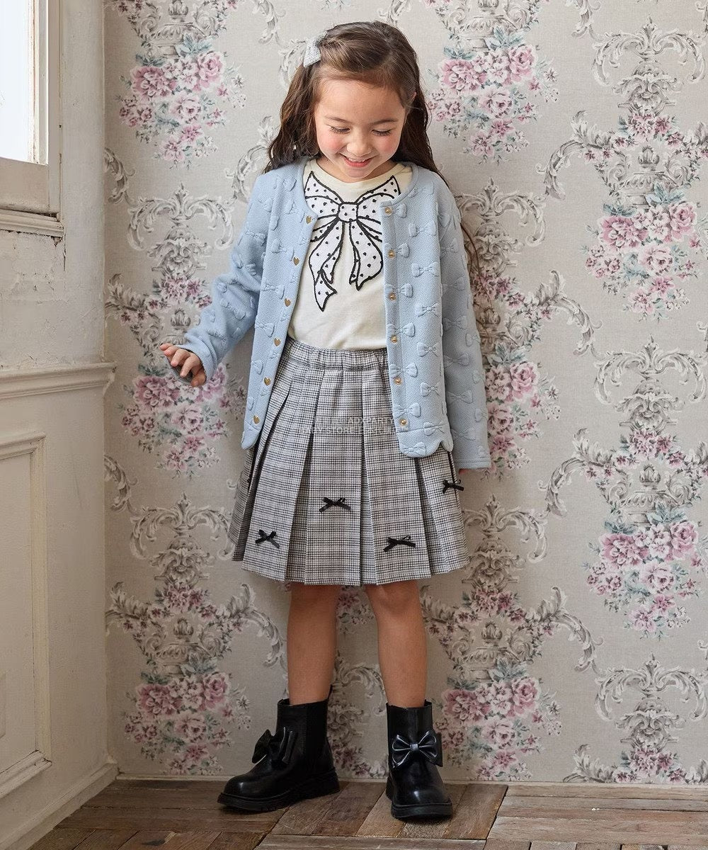 日本童裝 aF#a325 蝴蝶結提花外套 110-160cm 女童款 秋季 OUTERWEAR