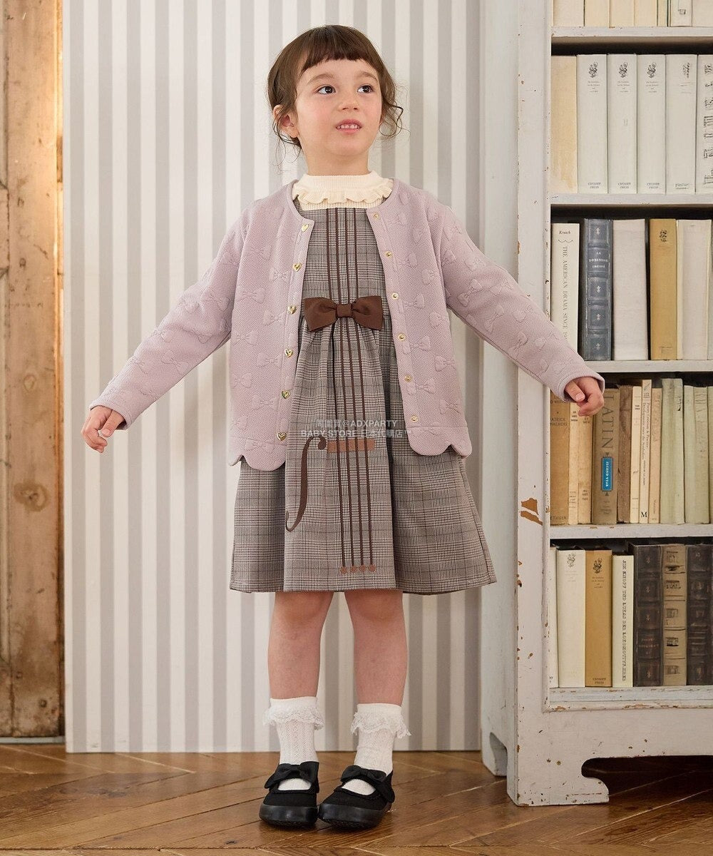 日本童裝 aF#a325 蝴蝶結提花外套 110-160cm 女童款 秋季 OUTERWEAR