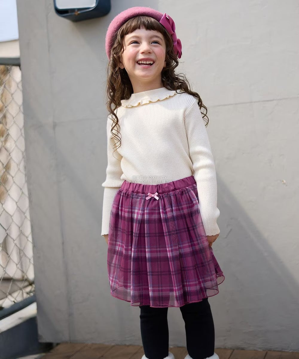 日本童裝 aF#a325 假兩件網紗裙連褲 90-140cm 女童款 秋季 SKIRTS PANTS