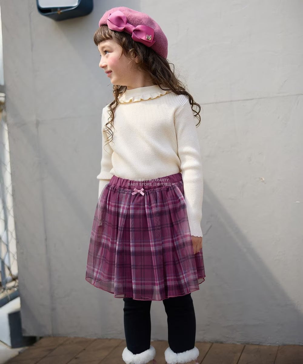 日本童裝 aF#a325 假兩件網紗裙連褲 90-140cm 女童款 秋季 SKIRTS PANTS