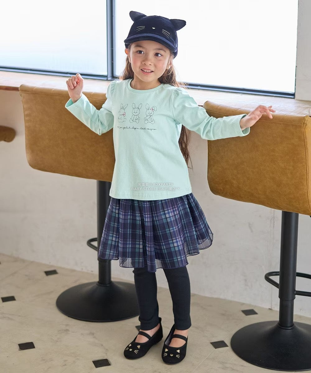 日本童裝 aF#a325 假兩件網紗裙連褲 90-140cm 女童款 秋季 SKIRTS PANTS