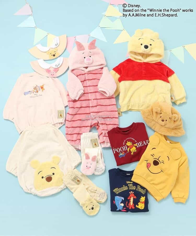 日本童裝 apres les cours x Disney 小熊維尼 包腳可愛緊身褲 70-80cm 男童款/女童款 冬季 PANTS