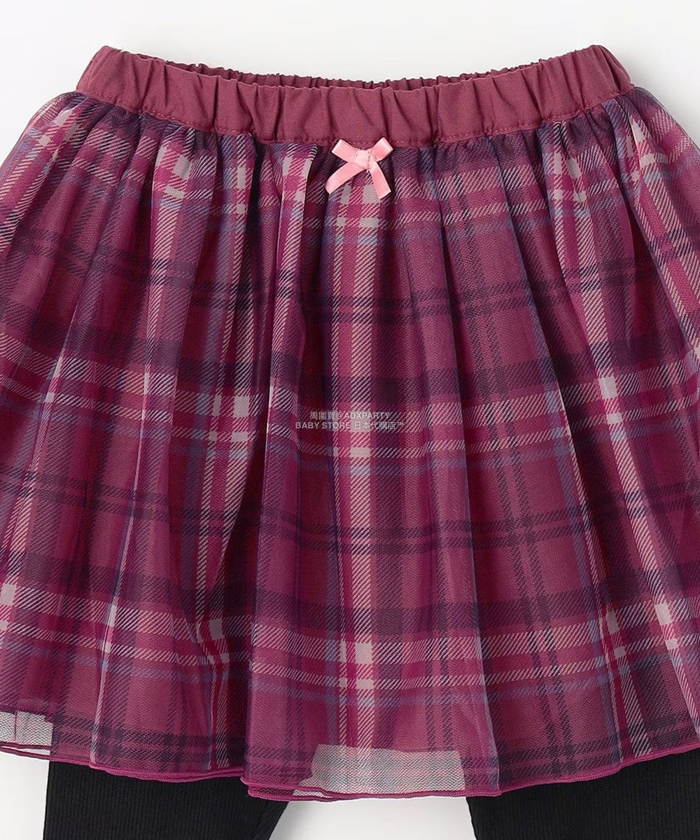 日本童裝 aF#a325 假兩件網紗裙連褲 90-140cm 女童款 秋季 SKIRTS PANTS