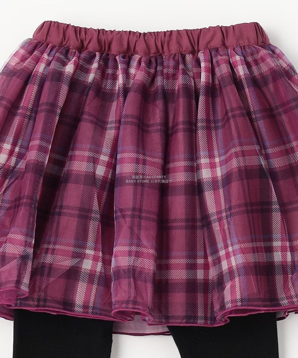 日本童裝 aF#a325 假兩件網紗裙連褲 90-140cm 女童款 秋季 SKIRTS PANTS