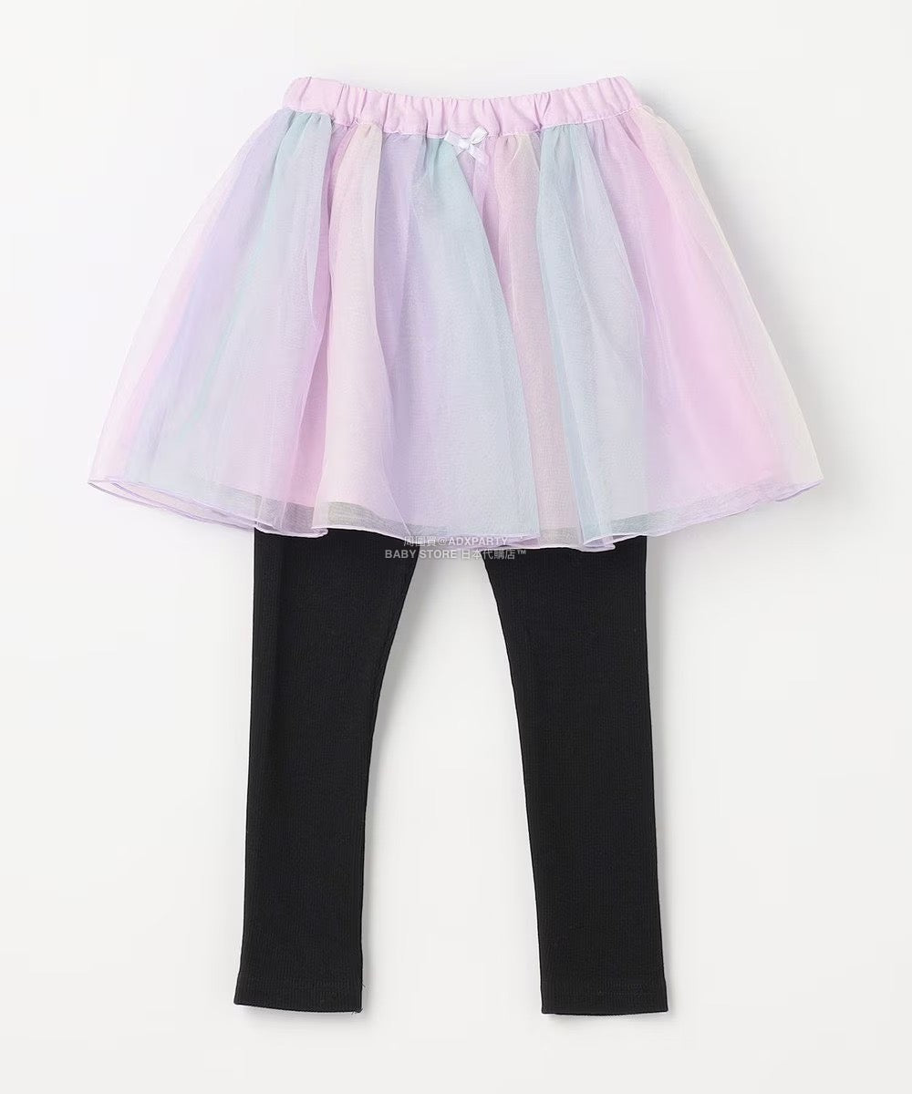 日本童裝 aF#a325 假兩件網紗裙連褲 90-140cm 女童款 秋季 SKIRTS PANTS