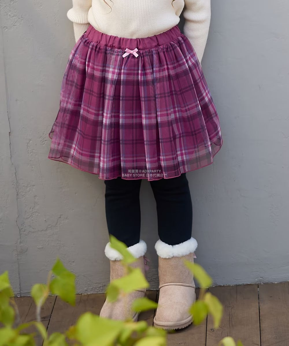 日本童裝 aF#a325 假兩件網紗裙連褲 90-140cm 女童款 秋季 SKIRTS PANTS