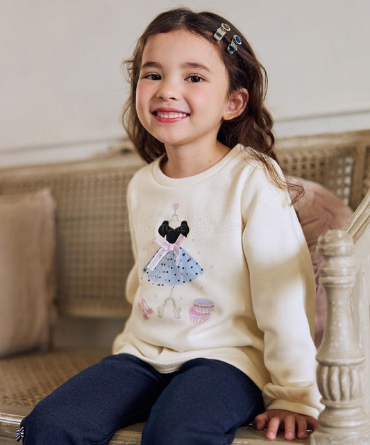 日本童裝 aF#a325 立體印花衛衣 100-150cm 女童款 冬季 TOPS