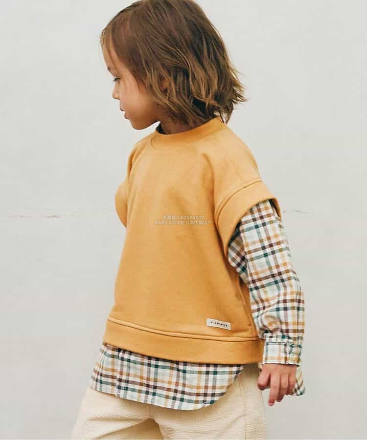 日本童裝 p.premier 假兩件拼接上衣 80-140cm 男童款 秋季 TOPS