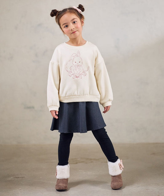 日本童裝 aF#a325 動物刺繡圖案衛衣 90-150cm 女童款 冬季 TOPS