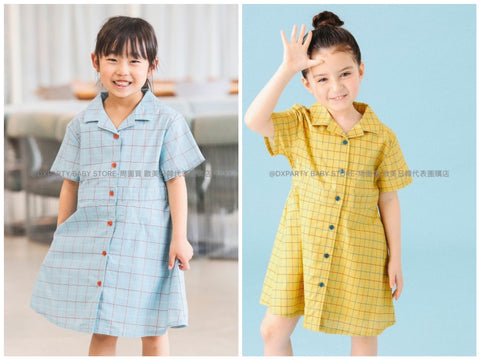 日本童裝 B:MING by BEAMS 格仔襯衫連身裙 100-140cm 女童款 夏季 DRESSES