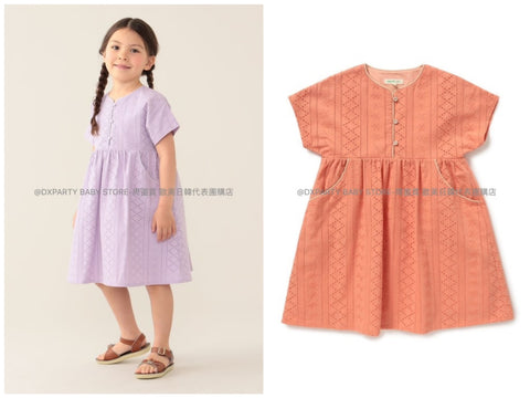 日本童裝 BEAMS mini  打孔蕾絲連衣裙 90-150cm 女童款 夏季 DRESSES