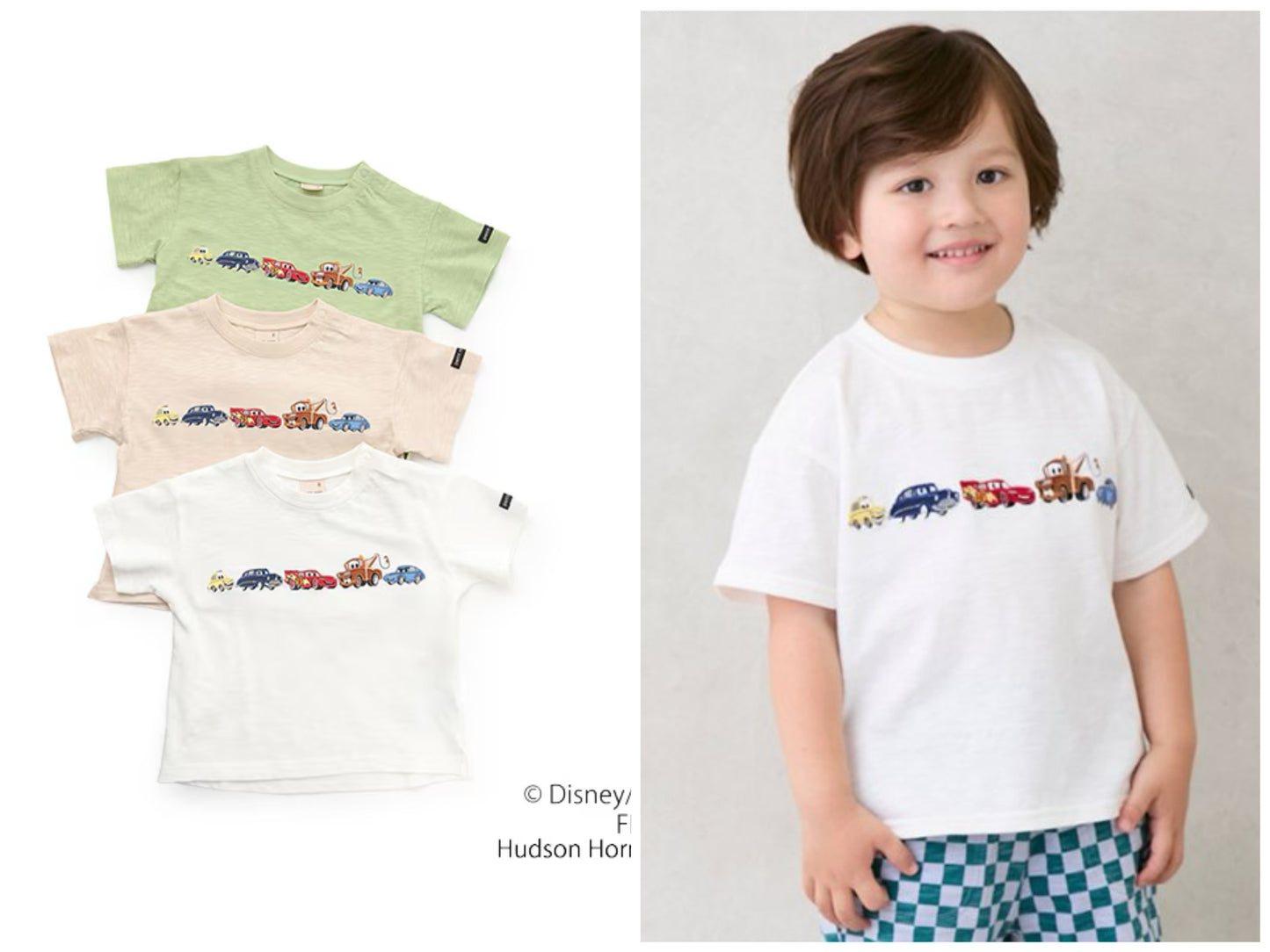 Japanese children's clothing pe#main x Disney embroidered pattern top 80-130cm boys' summer TOPS