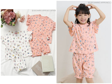 日本童裝 BR#22EE Ampersand x Hello Kitty 50周年記念 睡衣 80-140cm 女童款 春季  睡衣系列