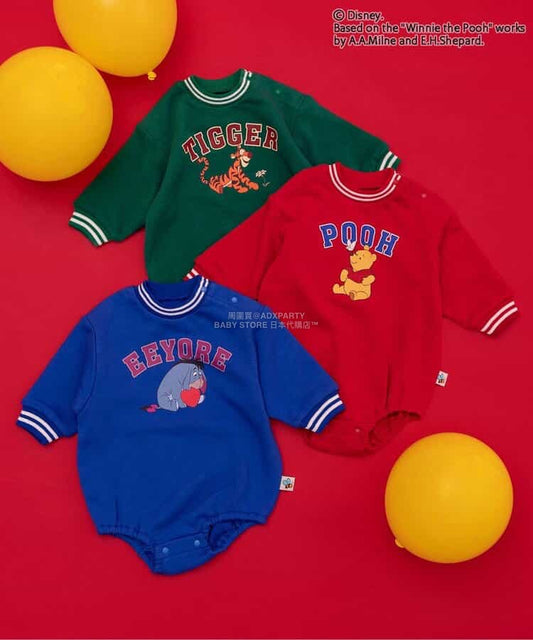 日本童裝 BREEZE x Disney 小熊維尼 連衣 70-80cm 男童款 冬季 Jumpsuit 聖誕紅/新年紅