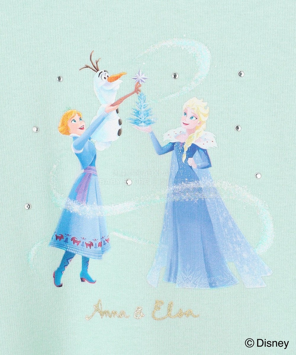 日本童裝 aF#a325 x Disney 抓毛花邊上衣 90-140cm 女童款 冬季 TOPS