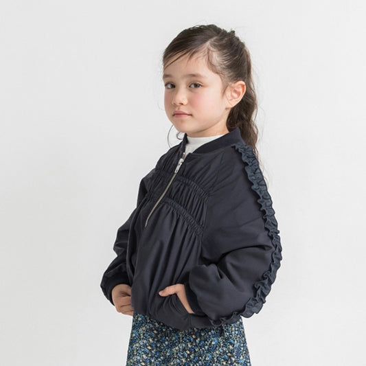 日本童裝 Branshes 荷葉邊皺褶外套 90-150cm 女童款 春季 OUTERWEAR