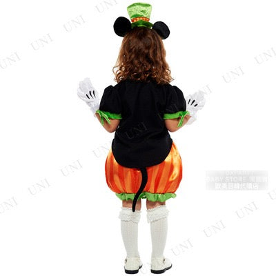 日本直送 Disney 南瓜米奇 80-140cm 女童款 萬聖節 Cosplay服裝 Halloween攪鬼特輯 AAA