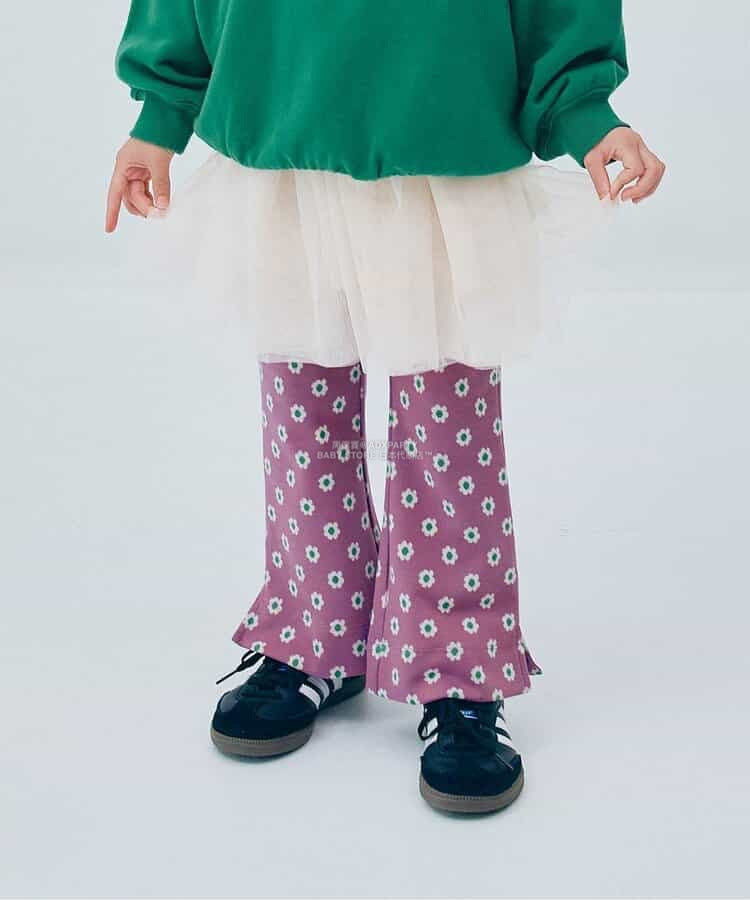 日本童裝 p.premier 提花喇叭褲 80-140cm 女童款 秋季 PANTS