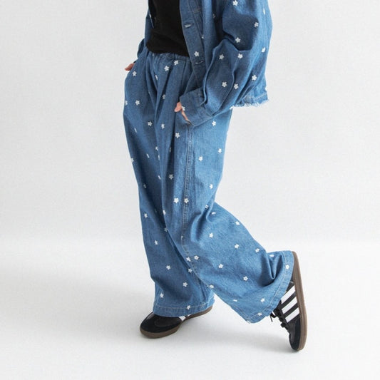 日本童裝 Branshes【Ou? by EDWIN】 繡花牛仔褲 90-150cm 女童款 春季 PANTS