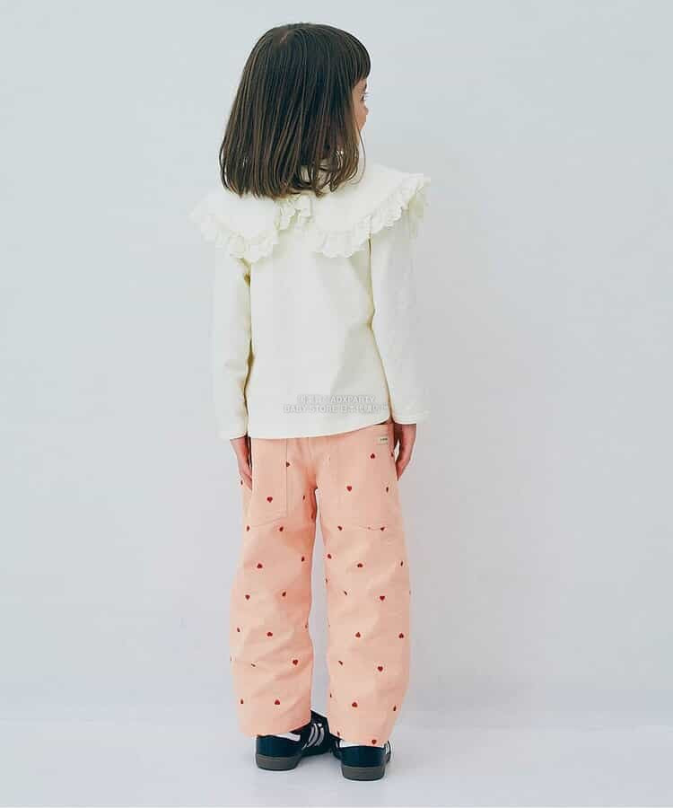 日本童裝 p.premier 心型刺繡直筒牛仔褲 80-140cm 男童款/女童款 秋季 PANTS