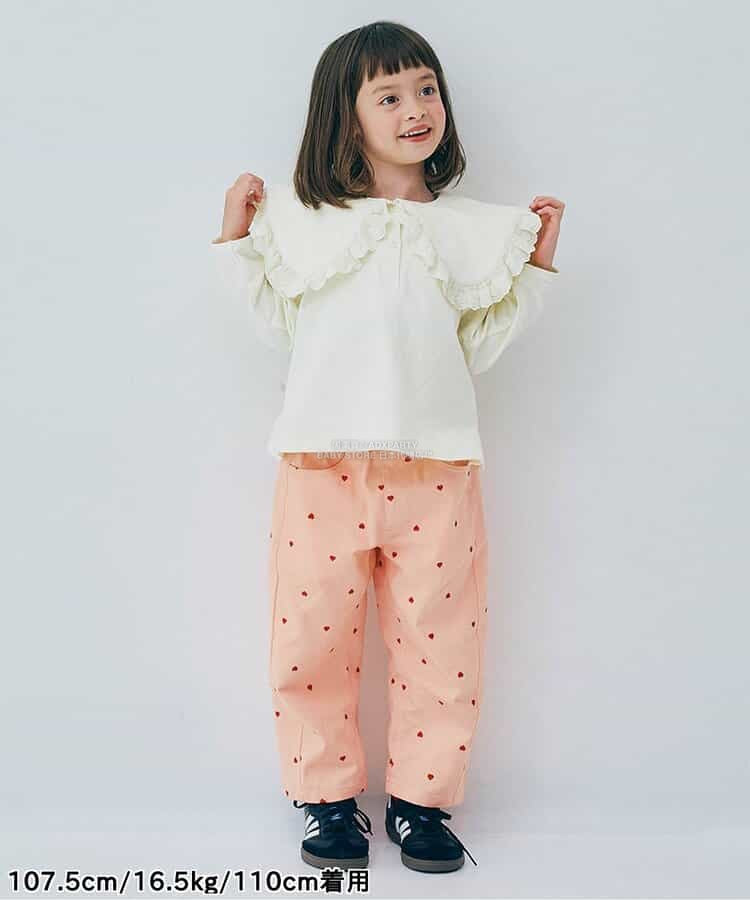 日本童裝 p.premier 心型刺繡直筒牛仔褲 80-140cm 男童款/女童款 秋季 PANTS
