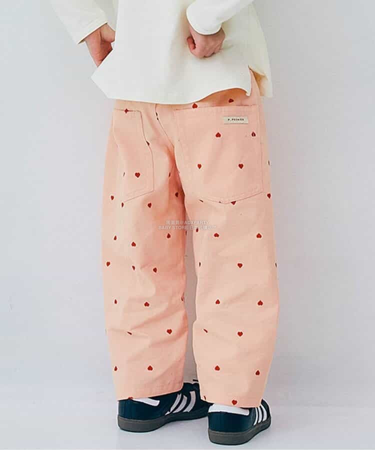 日本童裝 p.premier 心型刺繡直筒牛仔褲 80-140cm 男童款/女童款 秋季 PANTS