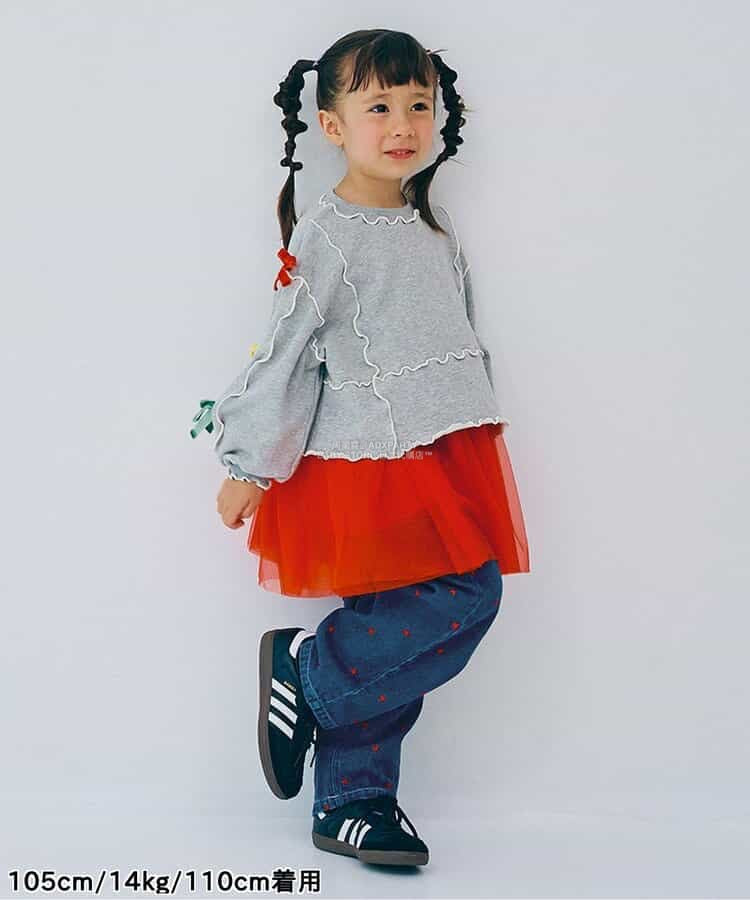 日本童裝 p.premier 心型刺繡直筒牛仔褲 80-140cm 男童款/女童款 秋季 PANTS