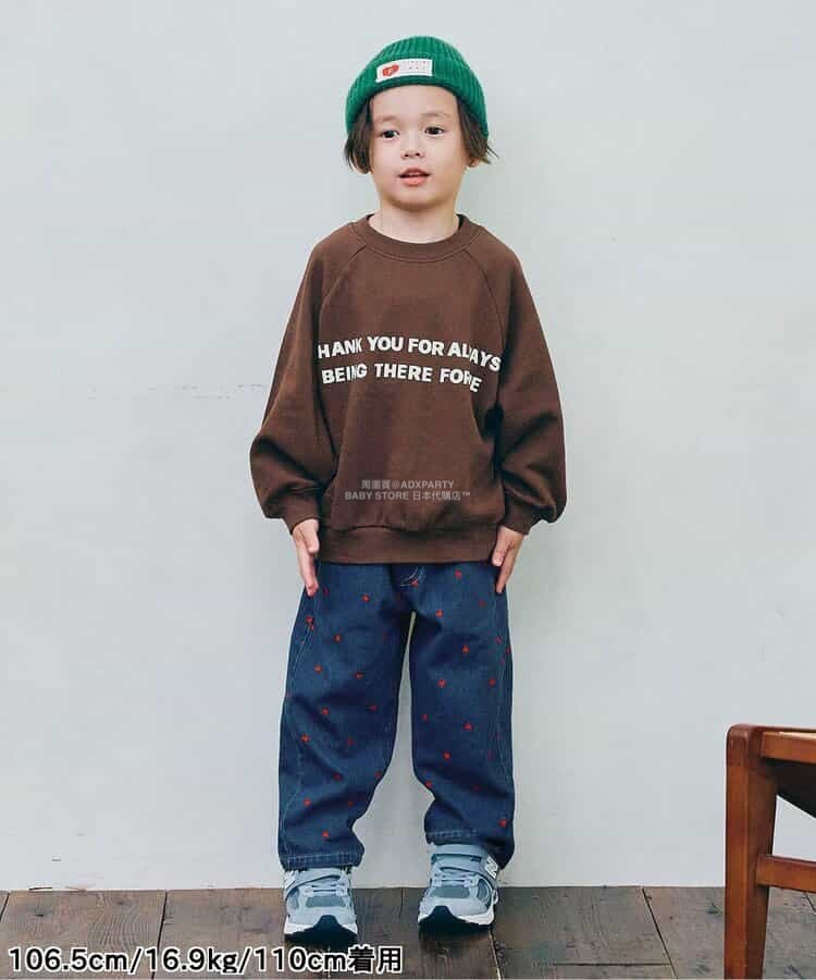 日本童裝 p.premier 心型刺繡直筒牛仔褲 80-140cm 男童款/女童款 秋季 PANTS