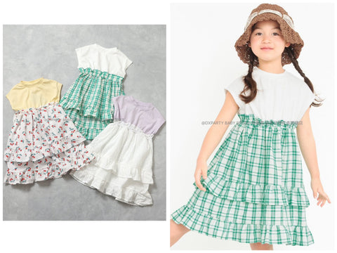 日本童裝 BR#22EE 拼接連身裙 80-140cm 女童款 夏季 DRESSES