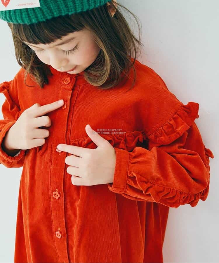 日本童裝 p.premier 荷葉邊襯衫連身裙 80-140cm 女童款 秋季 DRESSES
