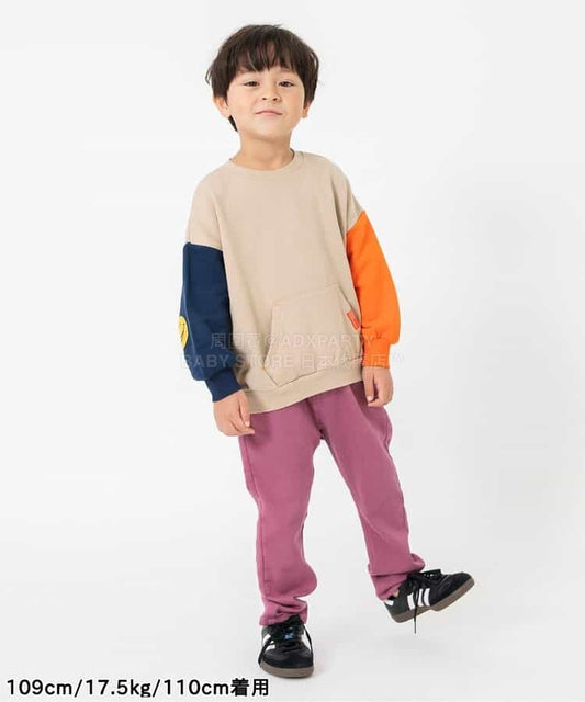 日本童裝 BREEZE 手袖貼布衛衣 80-140cm 男童款/女童款 冬季 TOPS