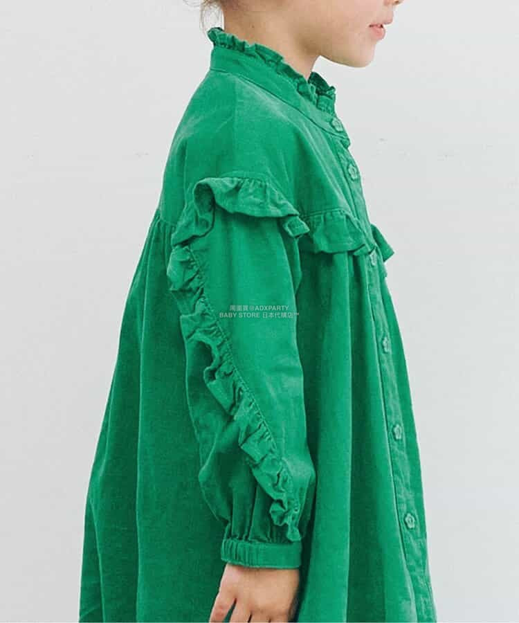 日本童裝 p.premier 荷葉邊襯衫連身裙 80-140cm 女童款 秋季 DRESSES