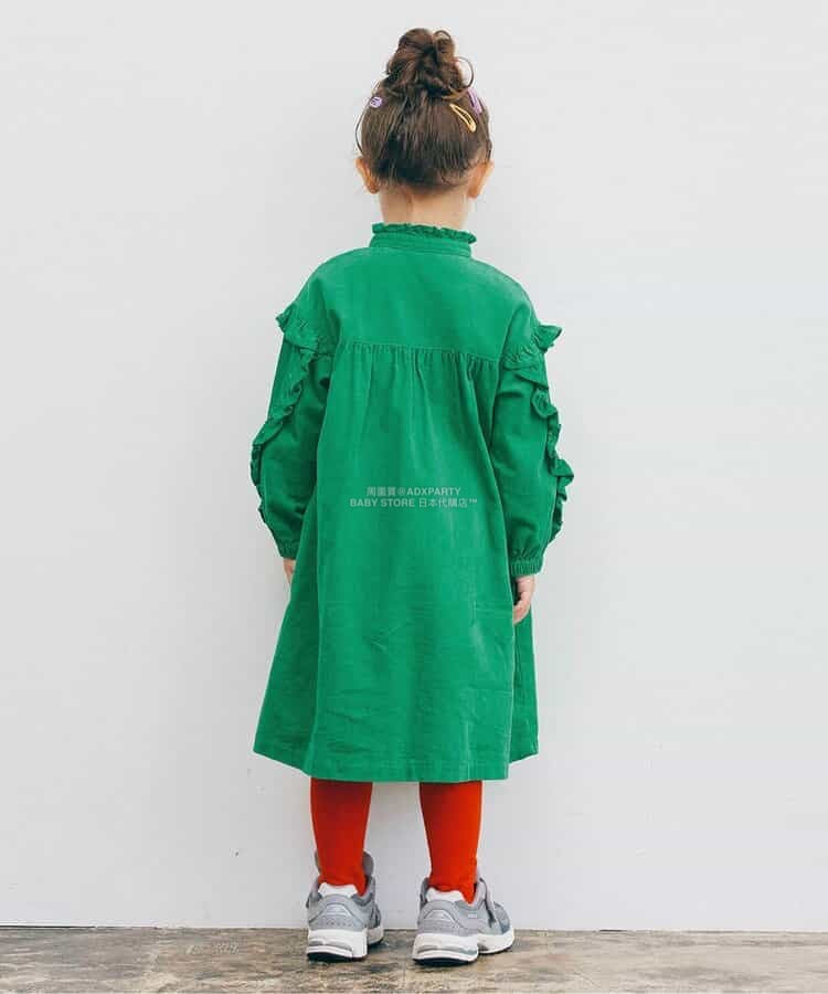 日本童裝 p.premier 荷葉邊襯衫連身裙 80-140cm 女童款 秋季 DRESSES