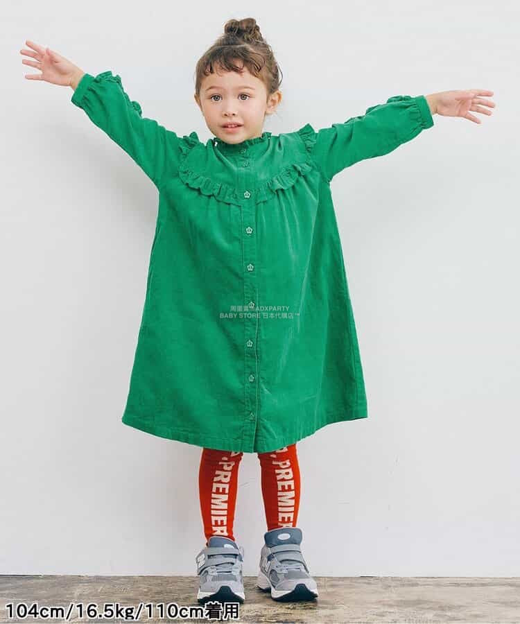 日本童裝 p.premier 荷葉邊襯衫連身裙 80-140cm 女童款 秋季 DRESSES