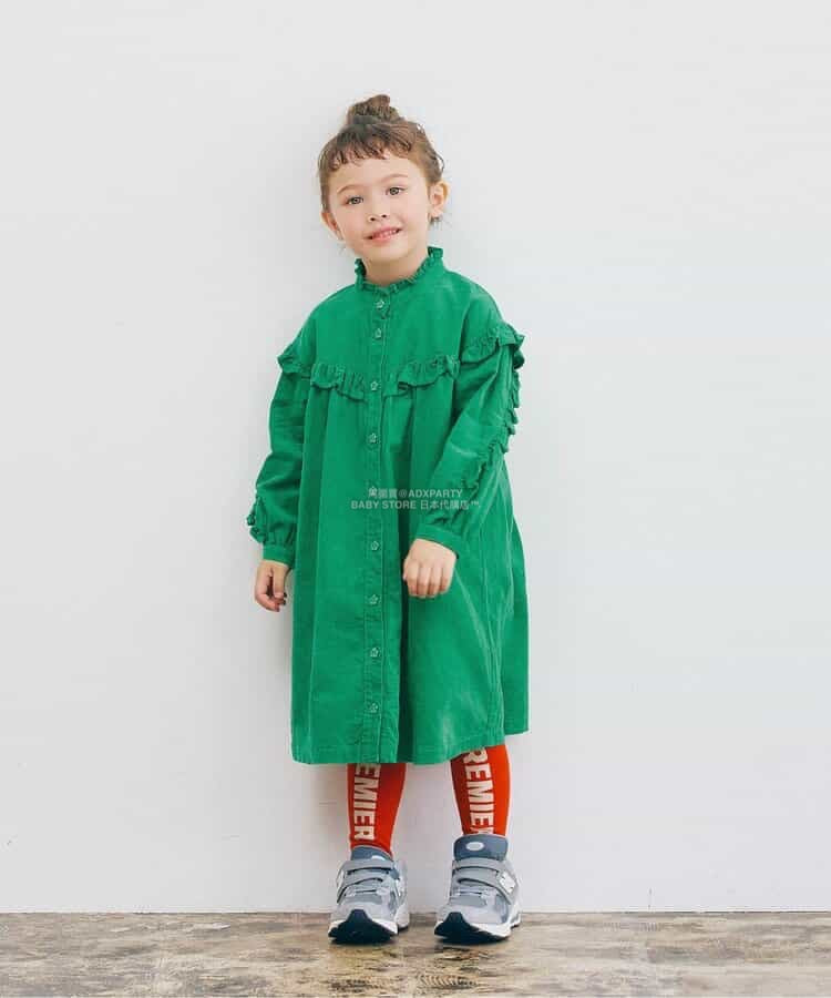 日本童裝 p.premier 荷葉邊襯衫連身裙 80-140cm 女童款 秋季 DRESSES