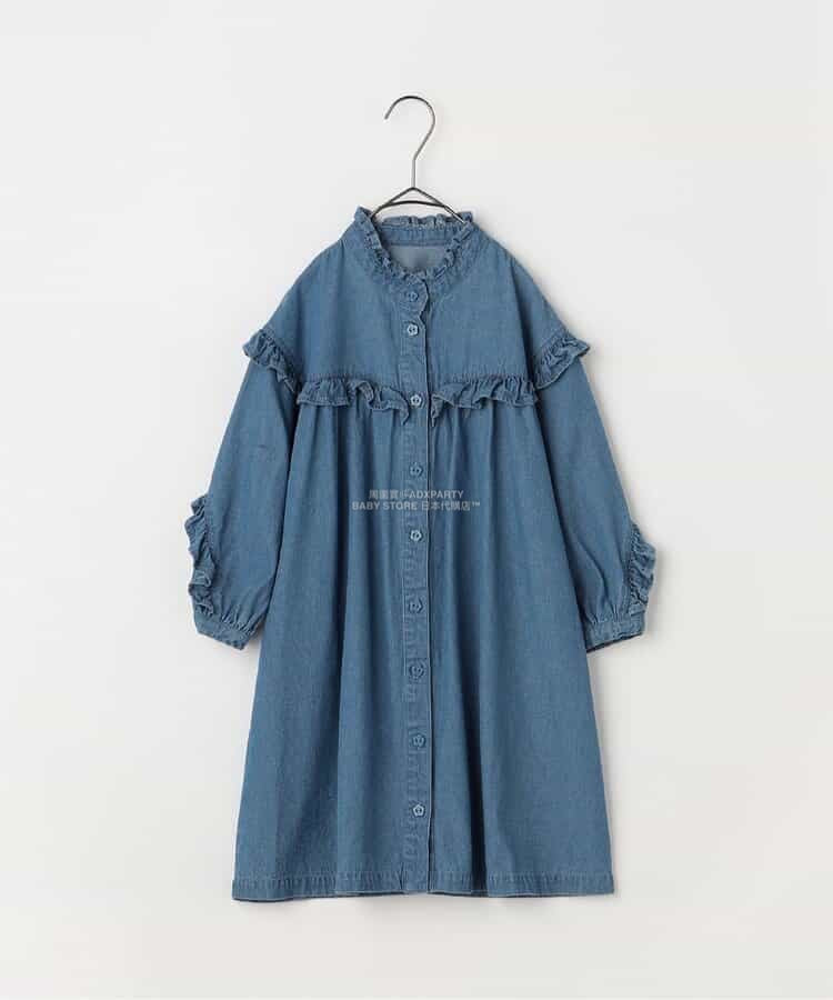 日本童裝 p.premier 荷葉邊襯衫連身裙 80-140cm 女童款 秋季 DRESSES