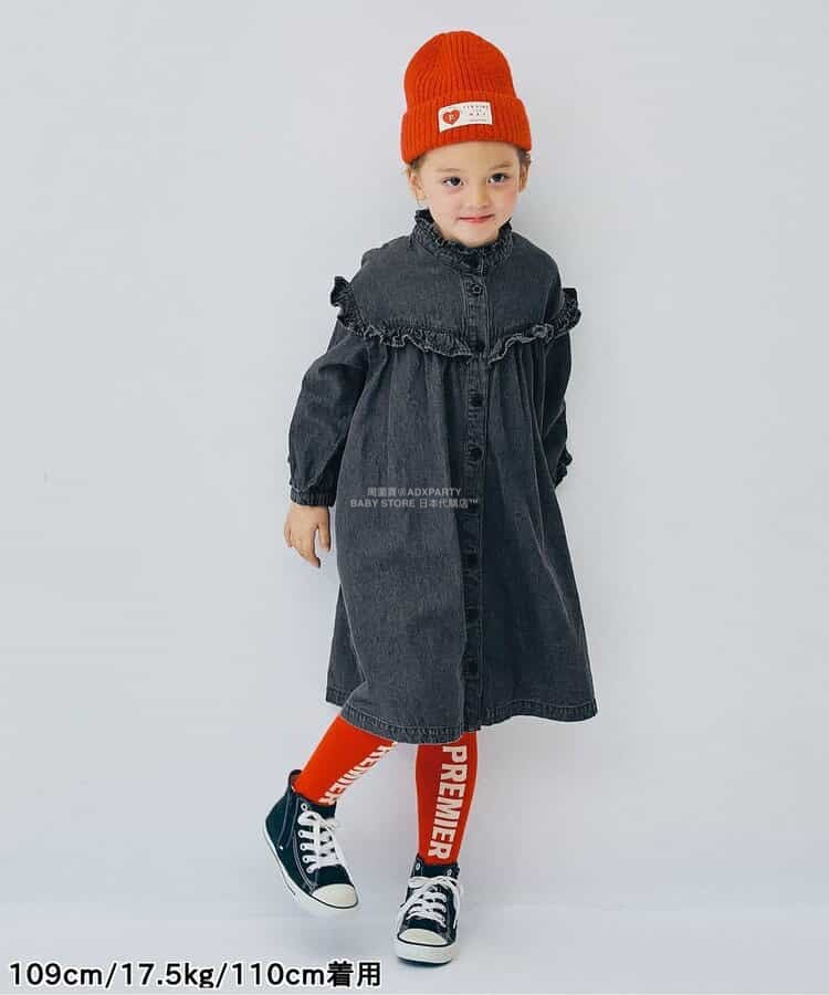 日本童裝 p.premier 荷葉邊襯衫連身裙 80-140cm 女童款 秋季 DRESSES