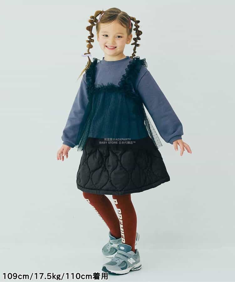 日本童裝 p.premier 絎縫夾棉吊帶半裙兩件套裝 80-140cm 女童款 秋季 TOPS SKIRTS