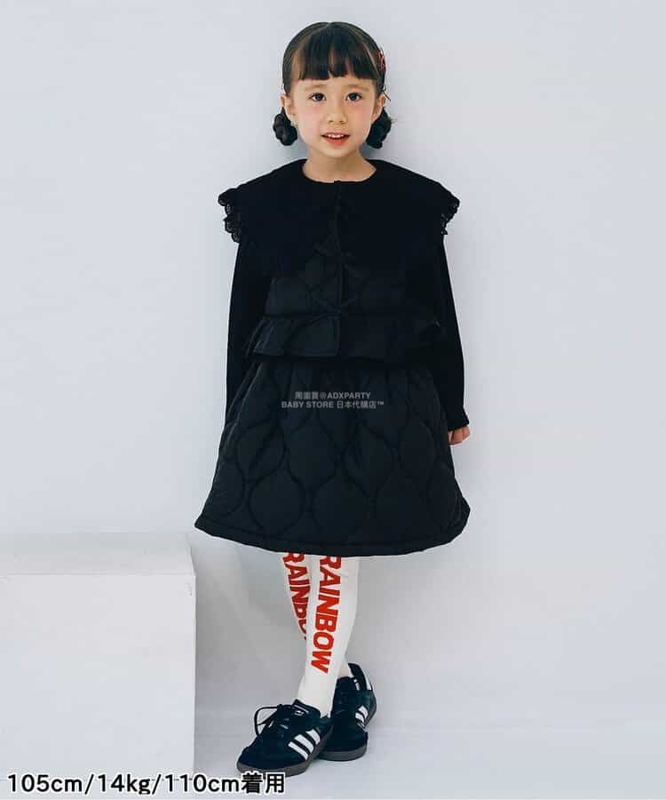 日本童裝 p.premier 絎縫夾棉吊帶半裙兩件套裝 80-140cm 女童款 秋季 TOPS SKIRTS