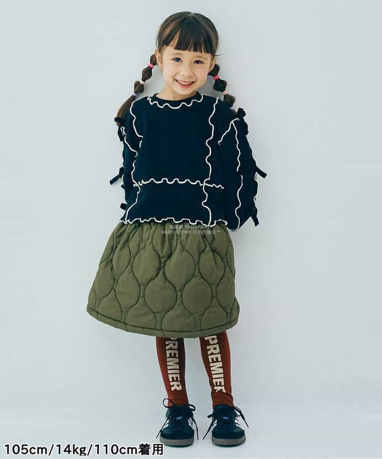 日本童裝 p.premier 絎縫夾棉吊帶半裙兩件套裝 80-140cm 女童款 秋季 TOPS SKIRTS