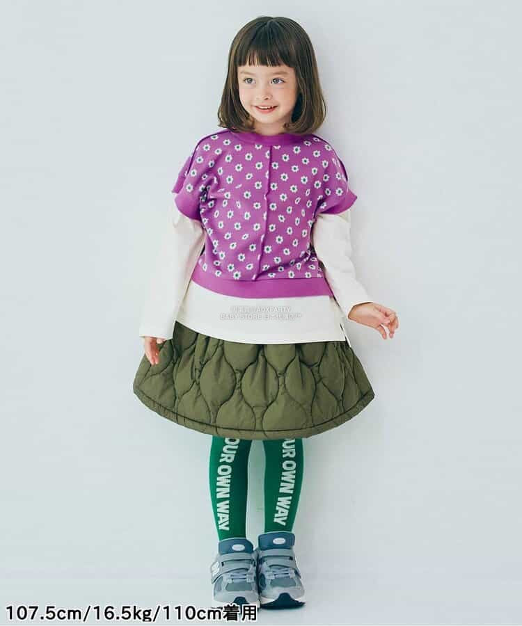 日本童裝 p.premier 絎縫夾棉吊帶半裙兩件套裝 80-140cm 女童款 秋季 TOPS SKIRTS