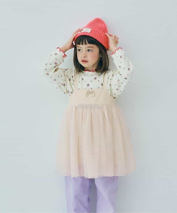 日本童裝 p.premier 吊帶網紗上衣 80-140cm 女童款 秋季 TOPS