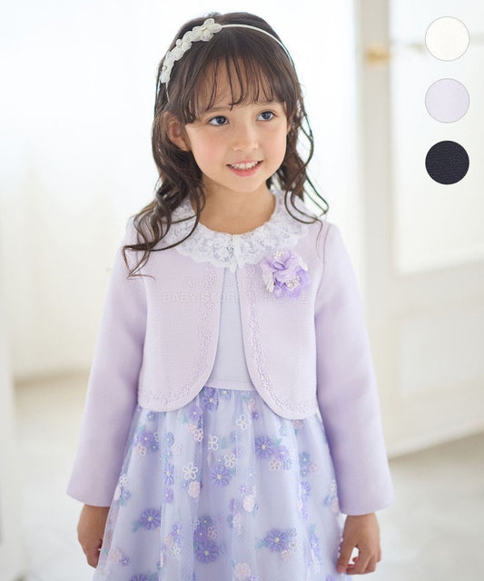 日本童裝 aF#a325 無領小香風短外套 110-130cm 女童款 冬季 OUTERWEAR 面試/宴會/表演