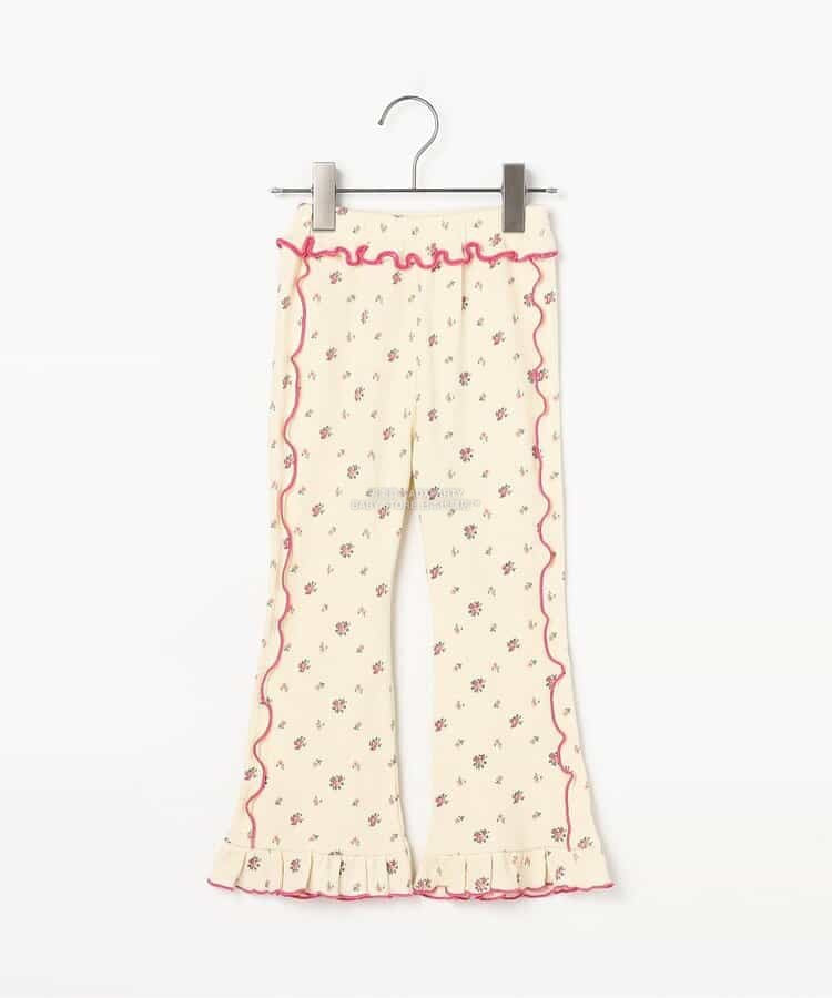 日本童裝 p.premier 印花彈力華夫格喇叭褲 80-140cm 女童款 秋季 PANTS