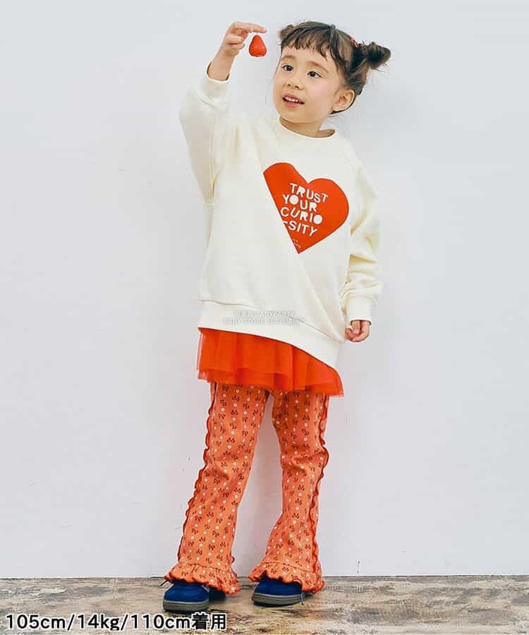 日本童裝 p.premier 印花彈力華夫格喇叭褲 80-140cm 女童款 秋季 PANTS