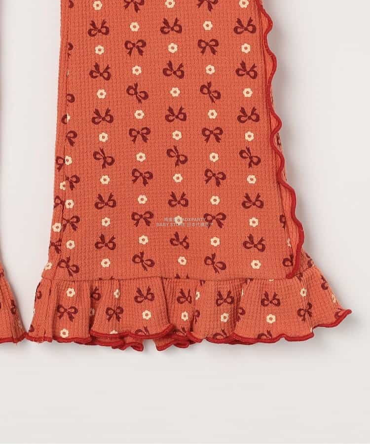 日本童裝 p.premier 印花彈力華夫格喇叭褲 80-140cm 女童款 秋季 PANTS