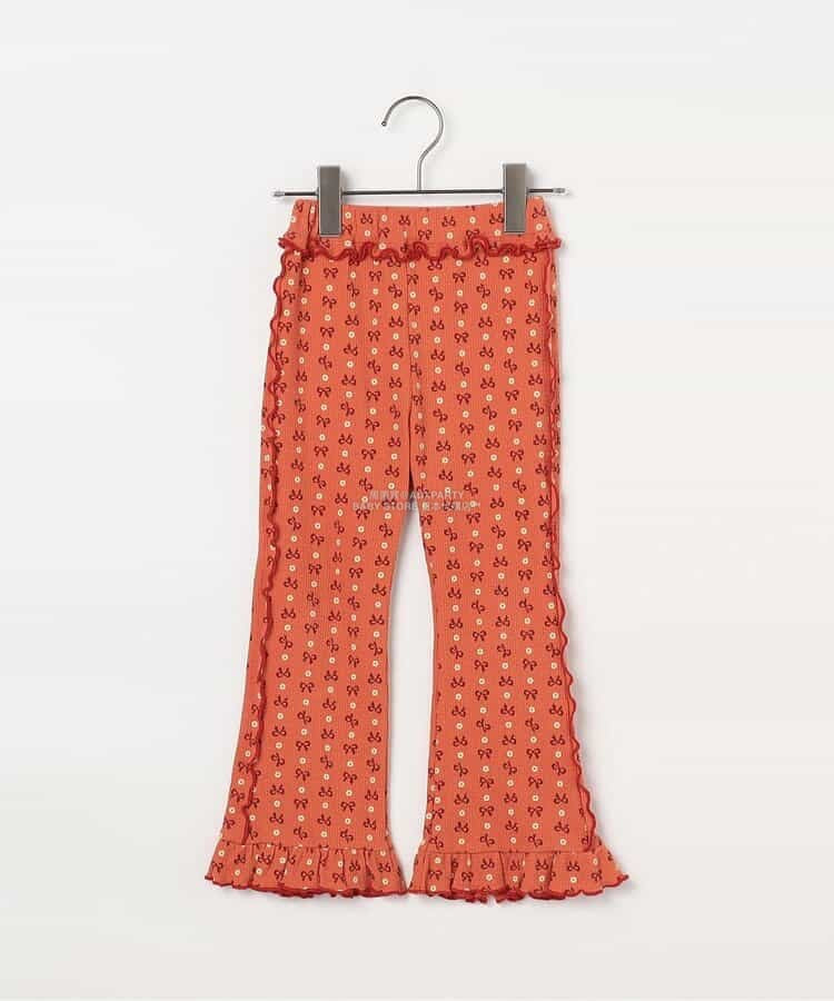 日本童裝 p.premier 印花彈力華夫格喇叭褲 80-140cm 女童款 秋季 PANTS